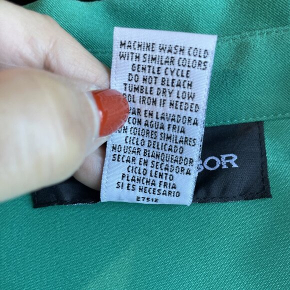 VTG 90s Sag Harbor Women's Shirt Shacket Size 18 Kelly Green Brushed Twill NWT - Picture 10 of 12